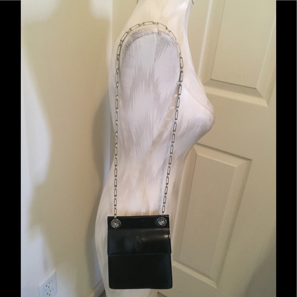 Mark Cross handbag black with heavy chain